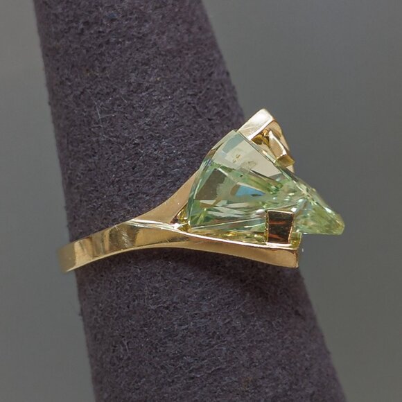 Neon-Lens Spinel Ring | 14 k Gold | Strellman's, c. 1960s - Picture 7 of 17